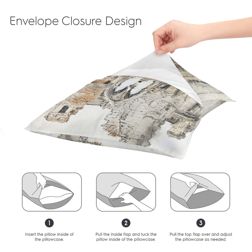Ruined Castle Map 16 x 16 in Envelope Pillow Case