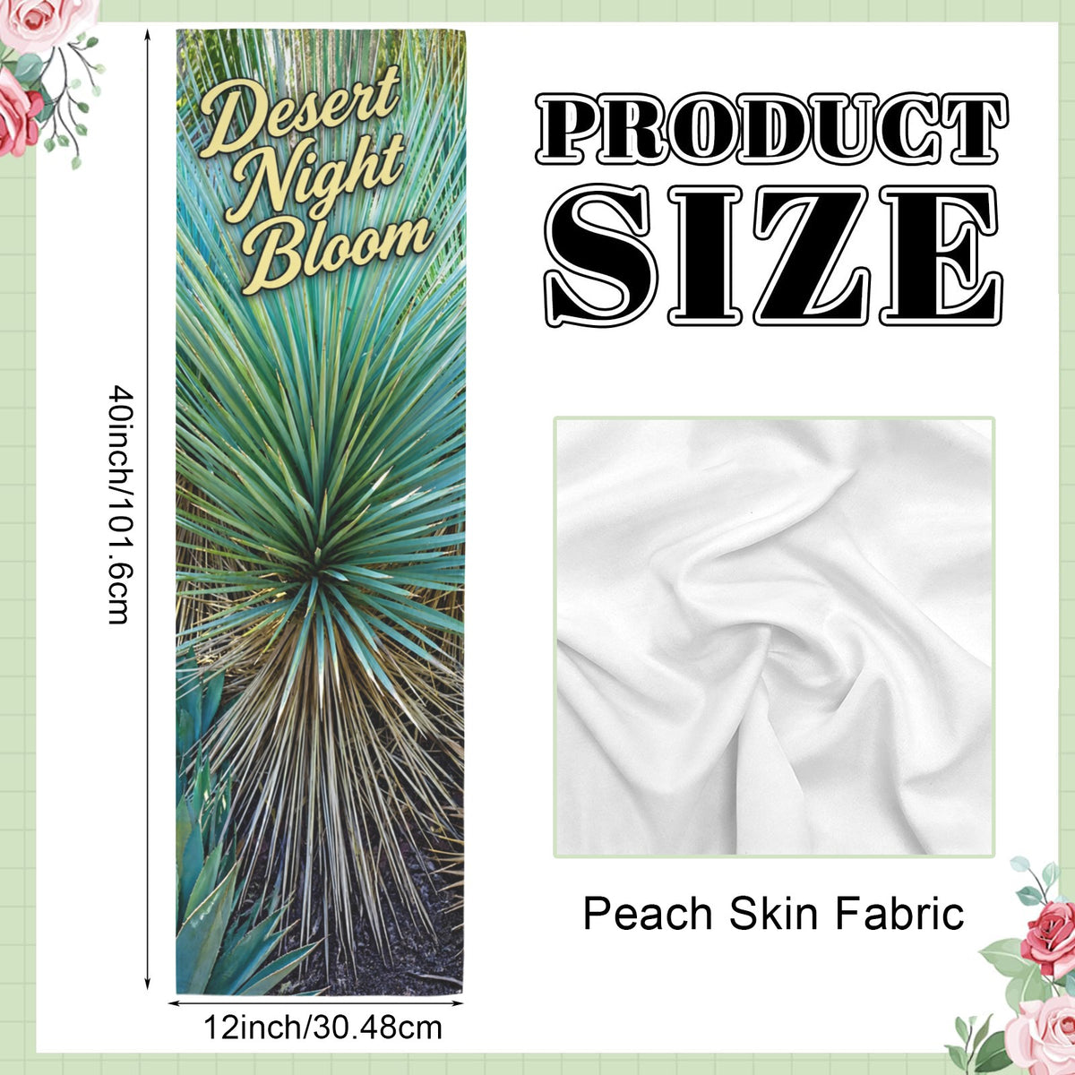 Desert Night Bloom 12 x 40 in Polyester Peach Skin Tapestry