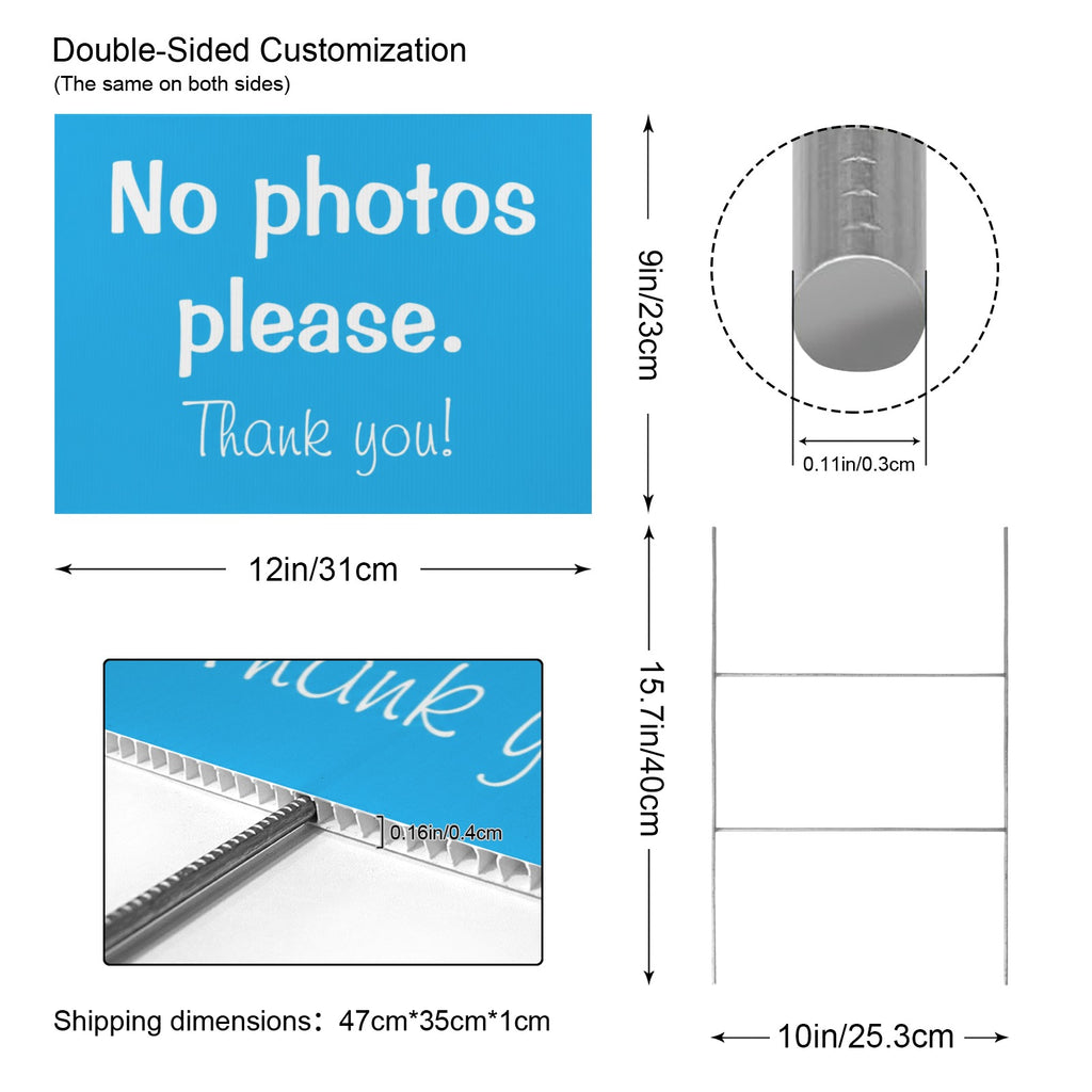 No Photos Please 12 x 9 in House Sign