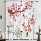 Flowering branch study 52 x 84 in Window Curtain Set