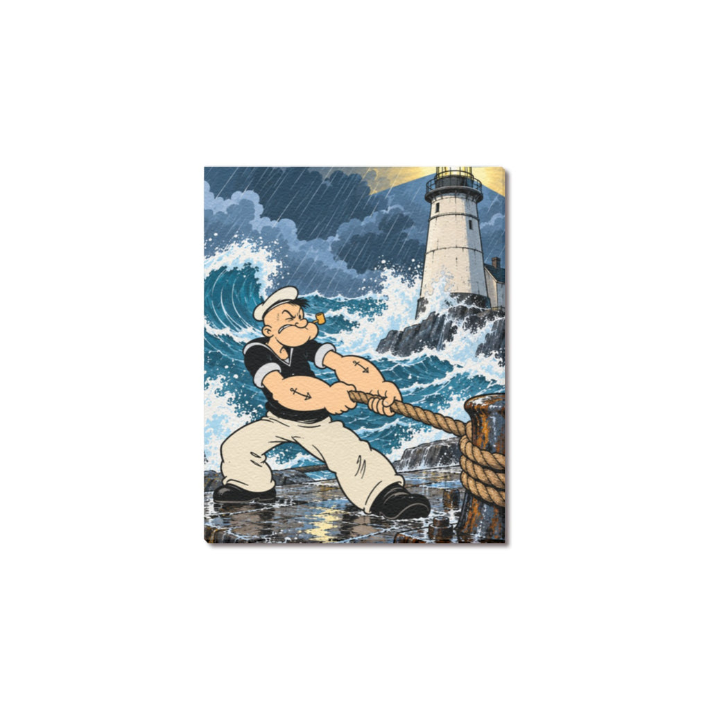 Popeye Lighthouse Squall Frame Canvas Print 8"x10"
