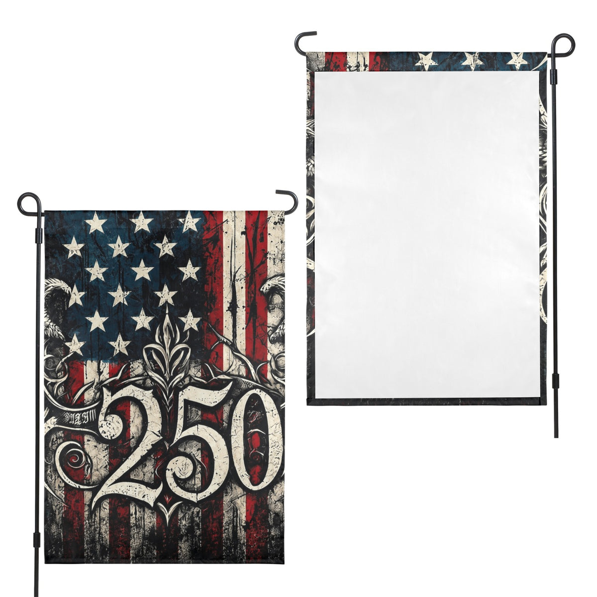 Veterans Day boots and stars 12 x 18 in Garden Flag