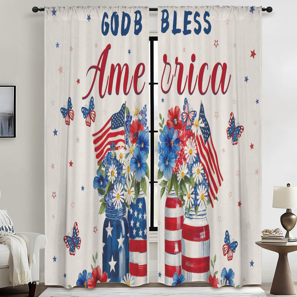God Bless the Civic Home 52 x 84 in Window Curtain Set