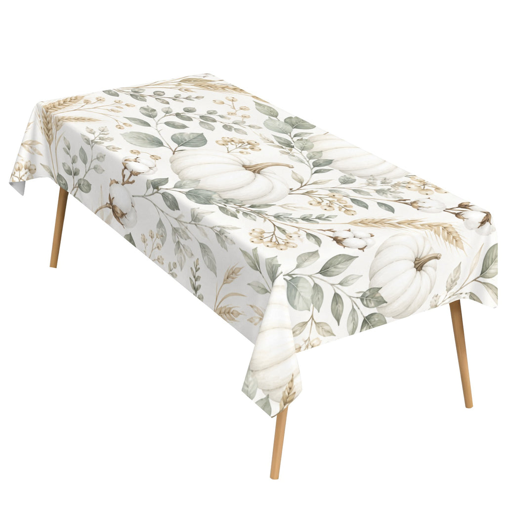 White Pumpkin 178cm x 140cm Rectangular Tablecloth 70x55inch (QUE)