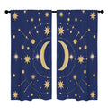 Celestial Gold on Navy 52 x 84 in Window Curtain Set