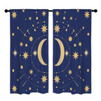 Celestial Gold on Navy 52 x 84 in Window Curtain Set