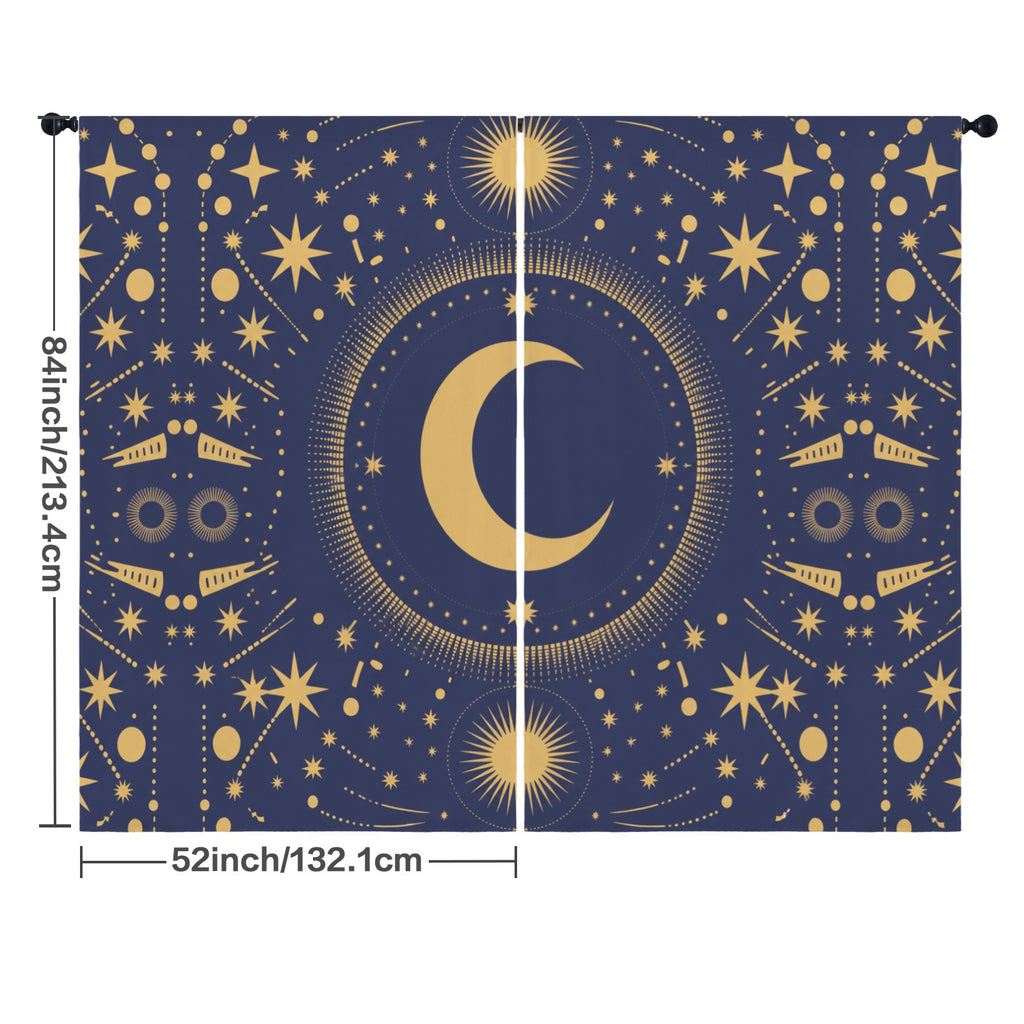 Boho Sun-Moon Balance 52 x 84 in Window Curtain Set