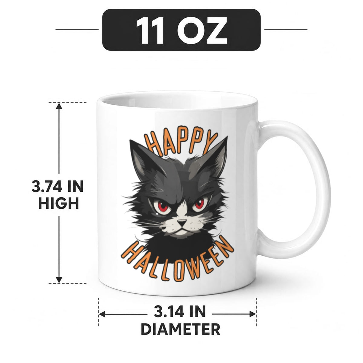 Pumpkin Patch Stargazer 11 oz White Ceramic Mug