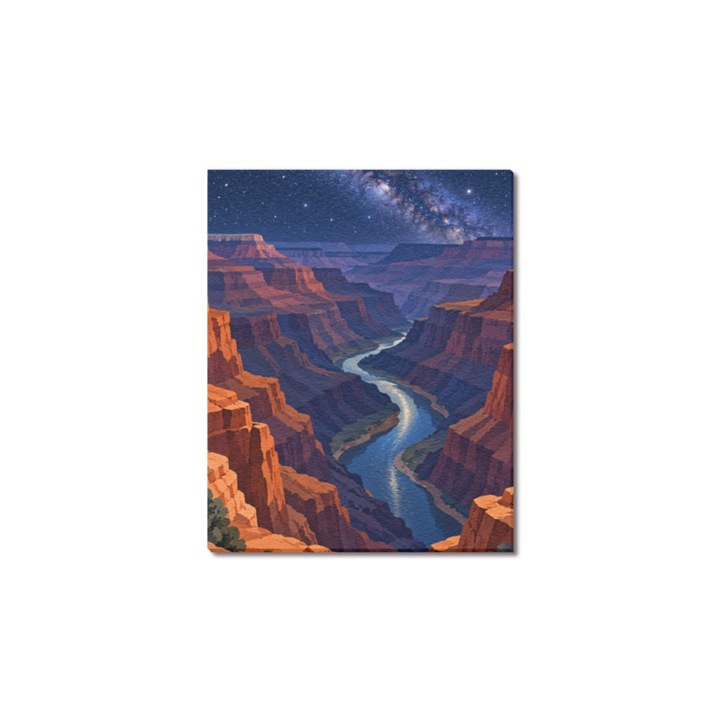 Grand Canyon Starry Bend Frame Canvas Print 8"x10"