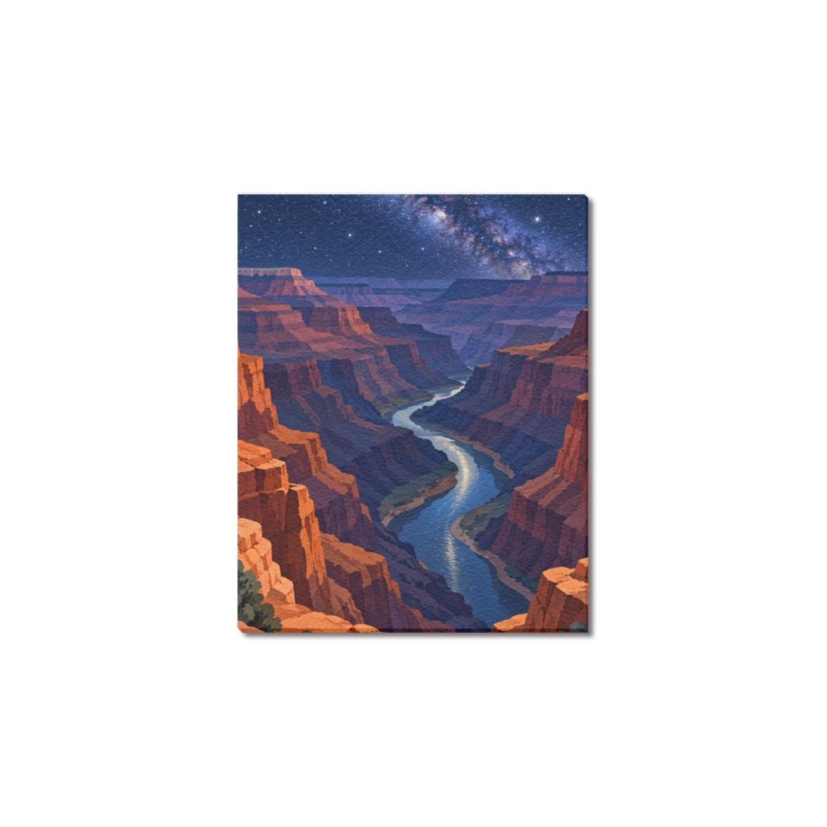 Grand Canyon Starry Bend Frame Canvas Print 8"x10"