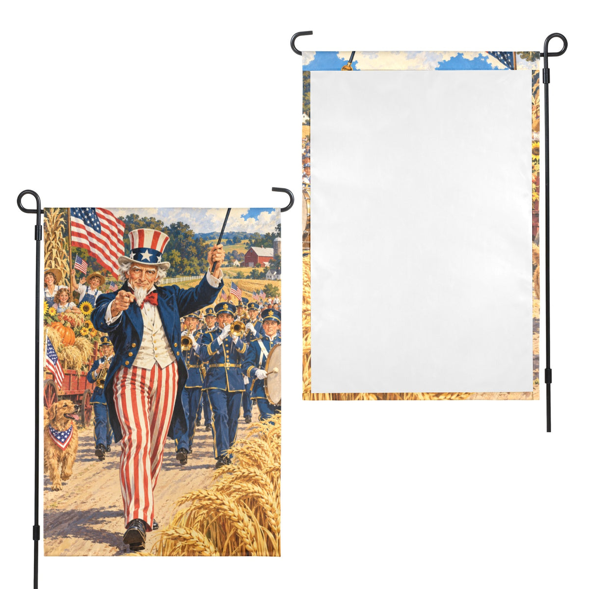 Uncle Sam Harvest Parade 12 x 18 in Garden Flag