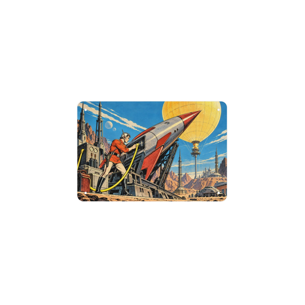 Solar Balloon Buck Rogers 12 x 8 in Metal Tin Sign
