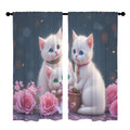 Whimsical Cat Garden 52 x 84 in Window Curtain Set