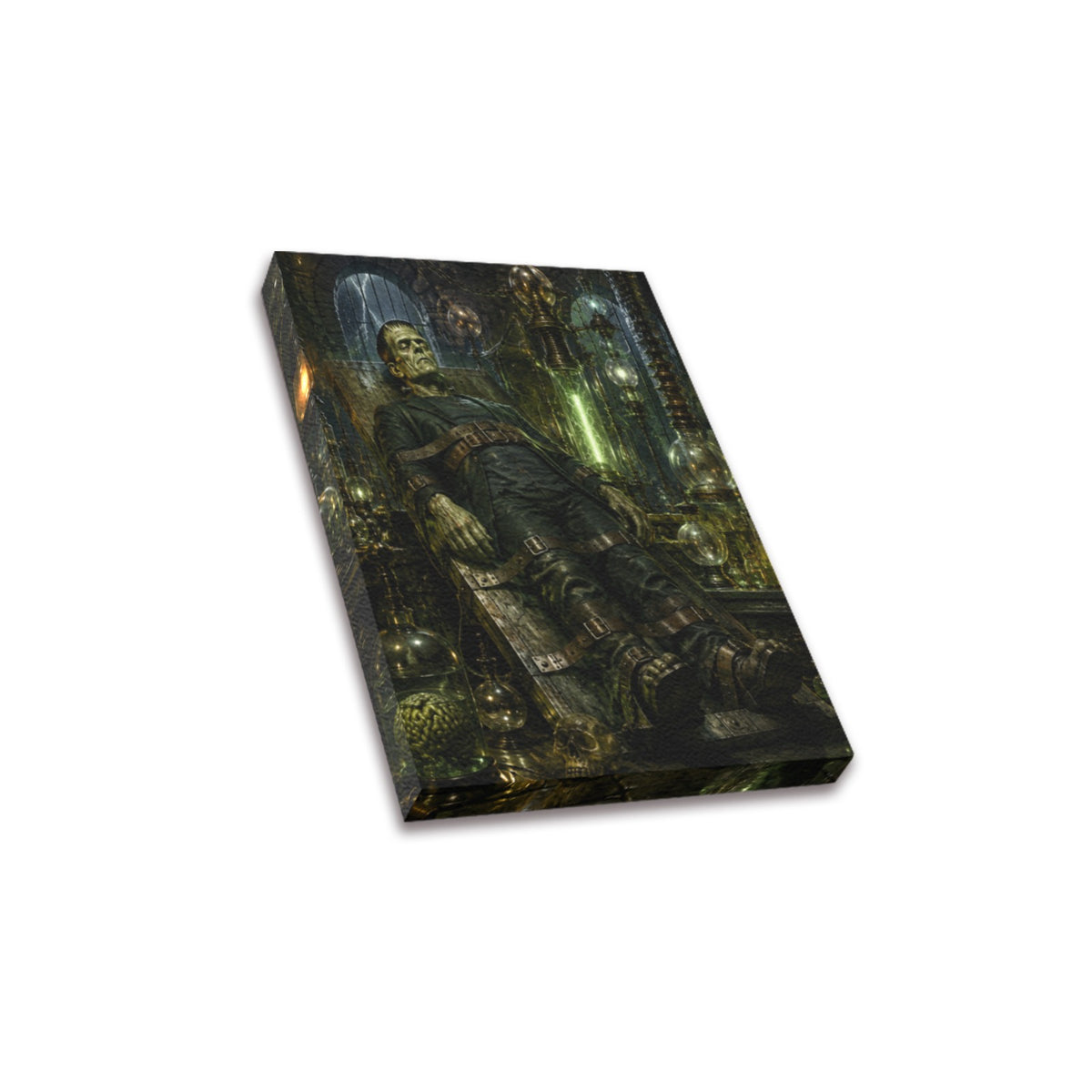 Frankenstein Laboratory Folio Frame Canvas Print 8"x10"