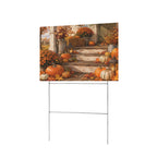 Farmhouse Porch Pumpkin Steps 12 x 9 in House Sign