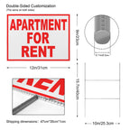 Apartment For Rent Red White 12 x 9 in House Sign