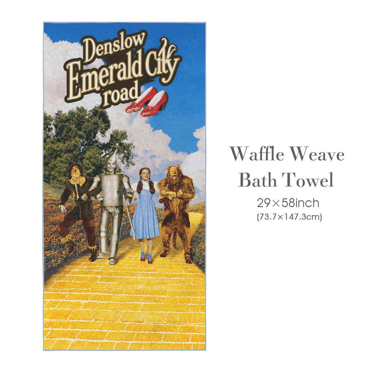 Denslow Emerald City 29"x58" (QUE) Waffle Weave Bath Towel