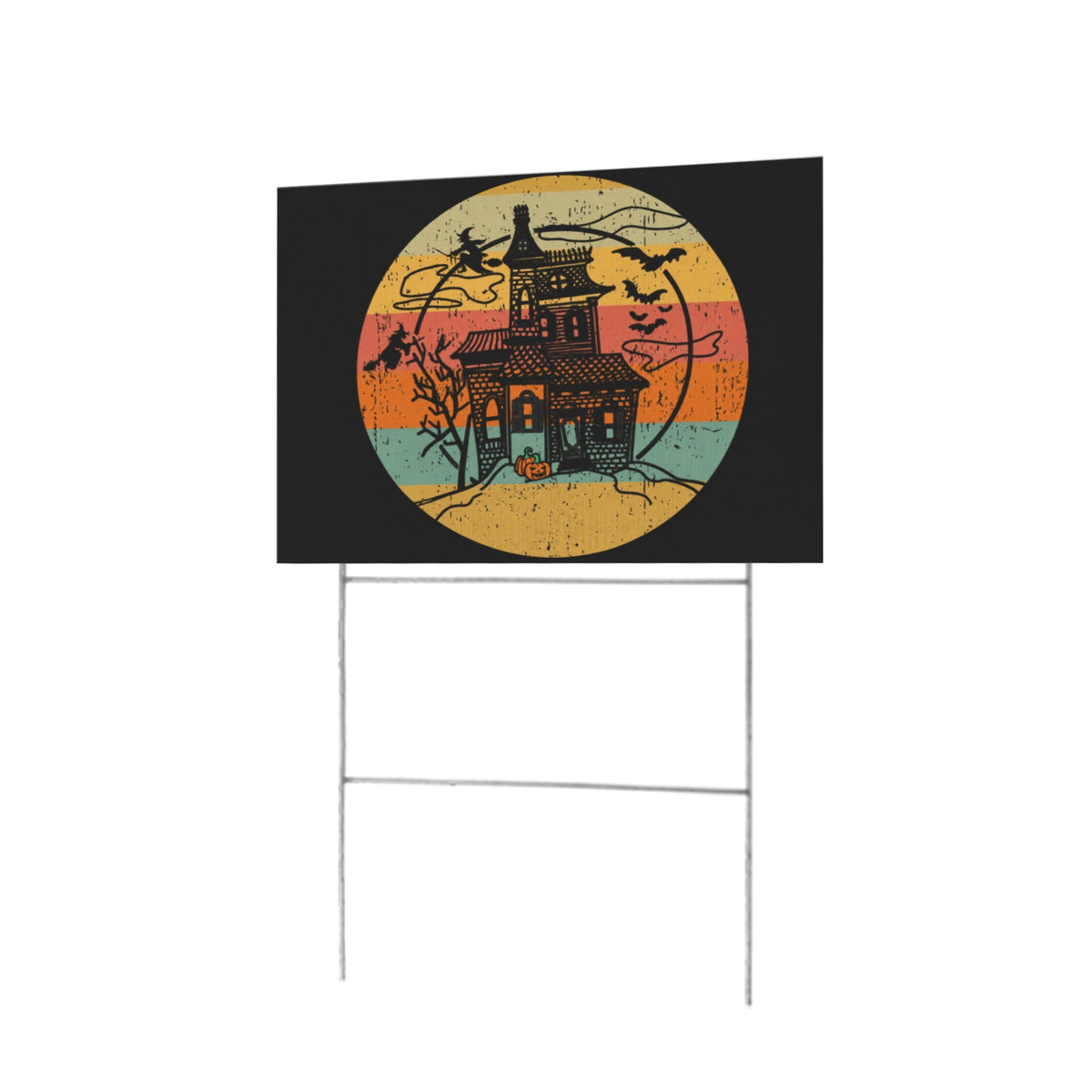 Retro Haunted Moon 12 x 9 in House Sign