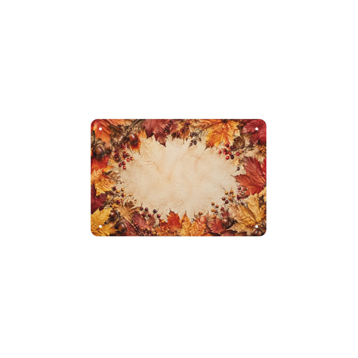 Maple Acorn Botanical 12 x 8 in Metal Tin Sign