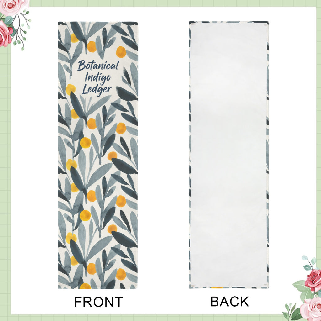 Botanical Indigo Ledger 12 x 40 in Polyester Peach Skin Tapestry