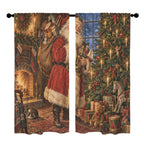 Nast Santa Christmas Tree 52 x 84 in Window Curtain Set