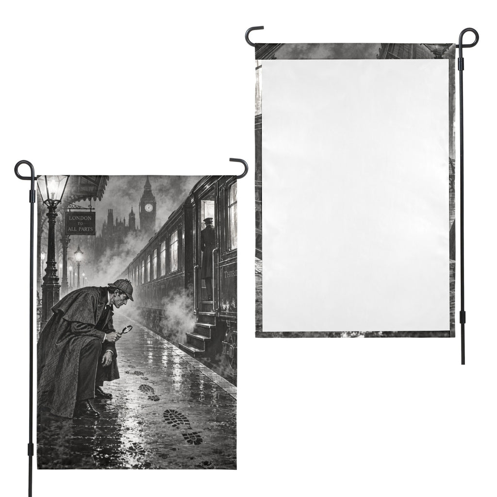 Sherlock Night Train Trail 12 x 18 in Garden Flag