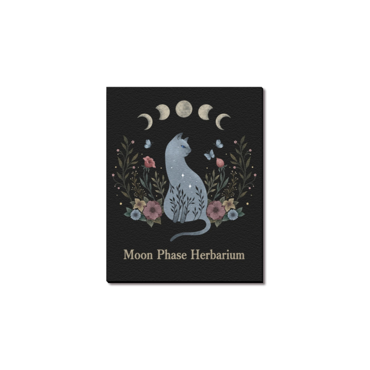 Moon Phase Herbarium Frame Canvas Print 8"x10"