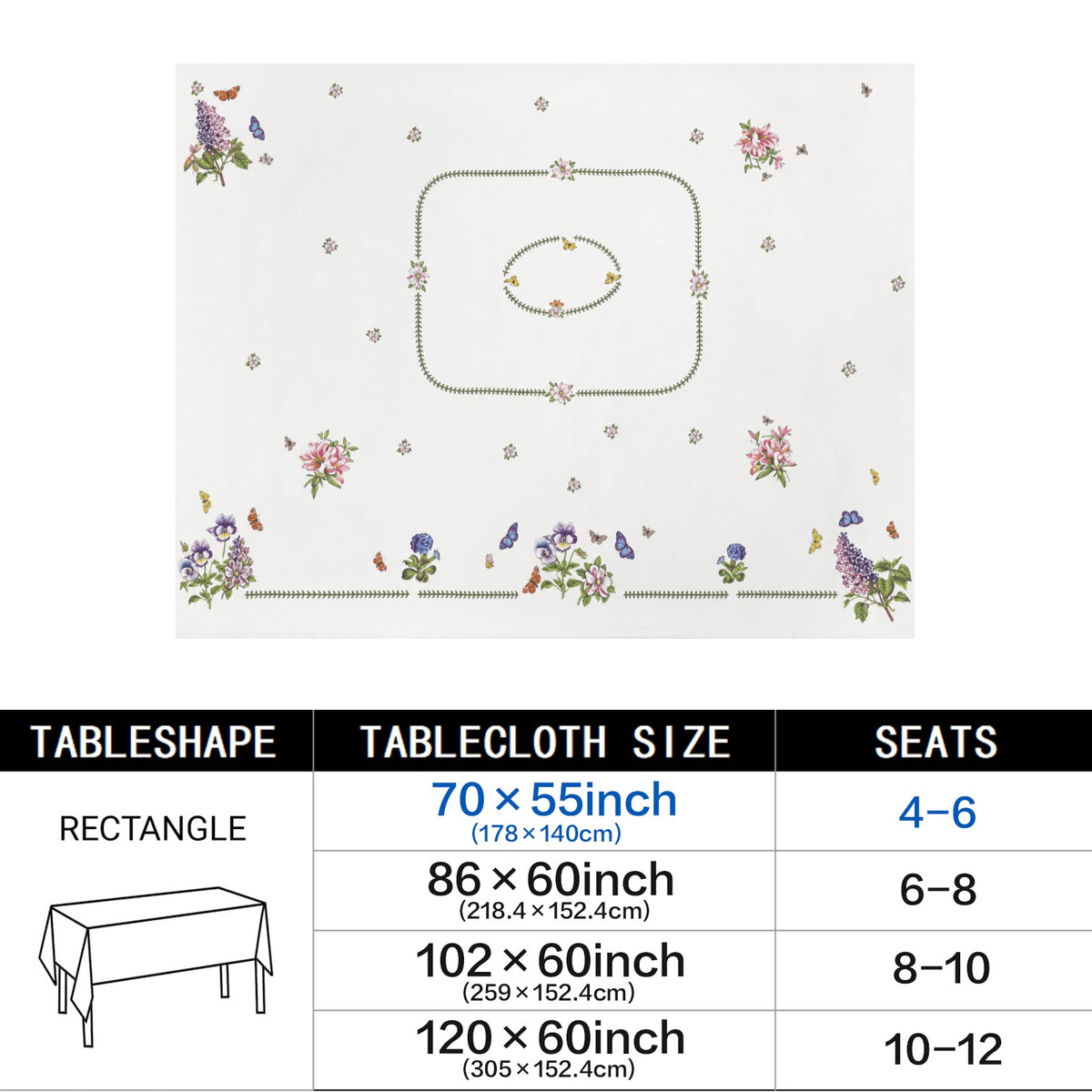 Cat Parade 178cm x 140cm Rectangular Tablecloth 70x55inch (QUE)