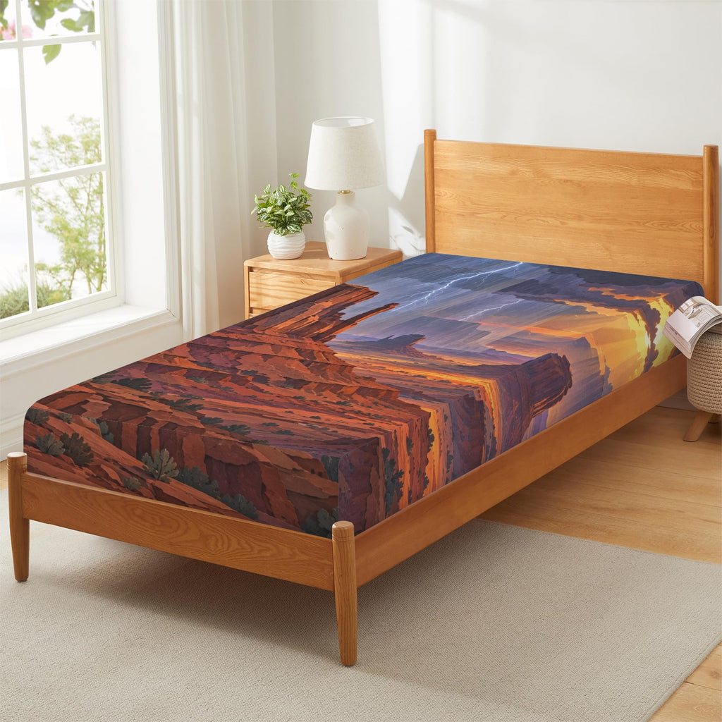 Monument Valley Thunderhead Fitted Sheet 39x75x13inch (QUE)