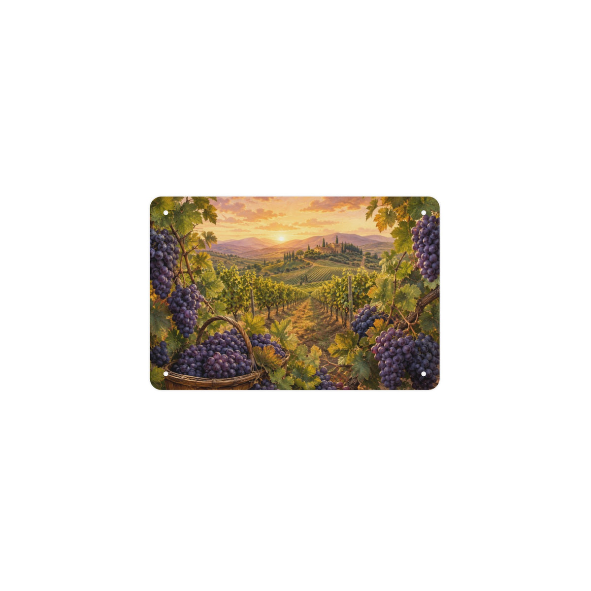 Grape Vineyard Harvest 12 x 8 in Metal Tin Sign
