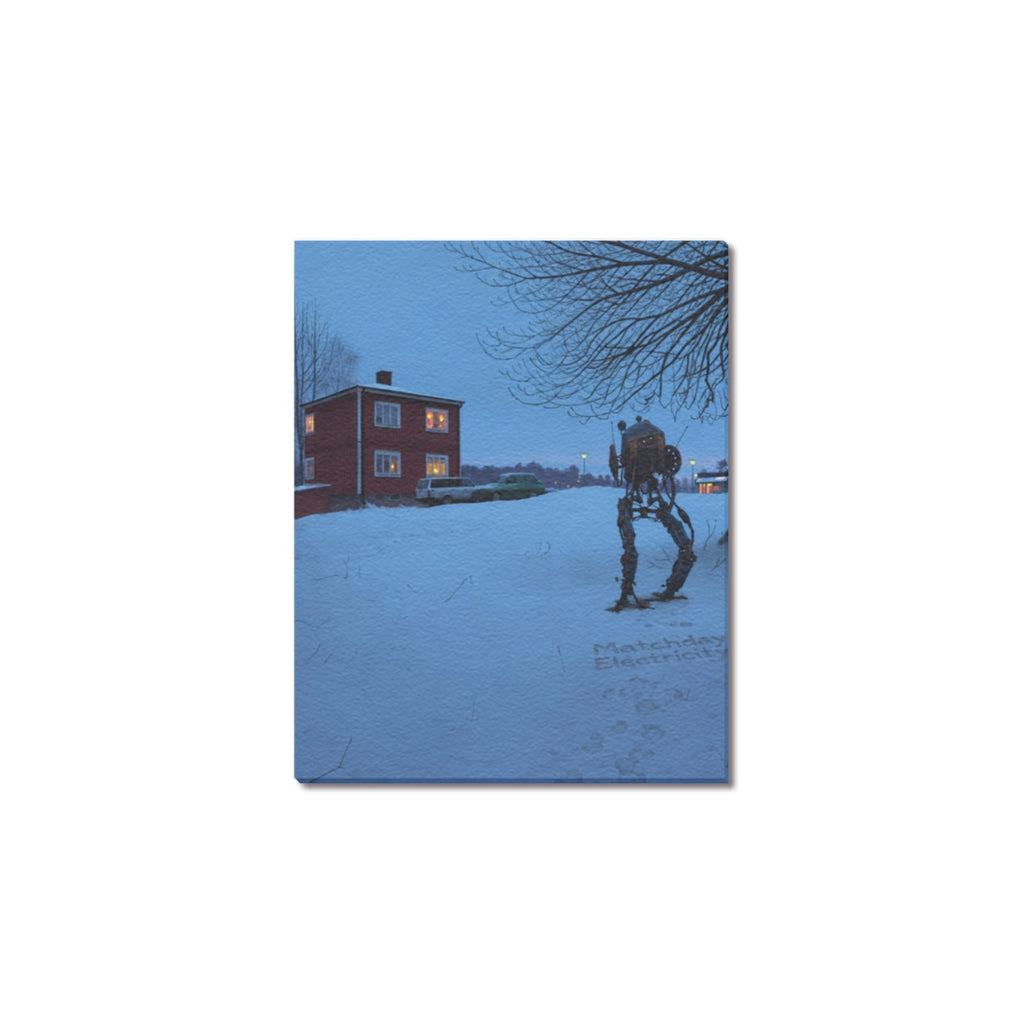Matchday Electricity Snowy Robot Frame Canvas Print 8"x10"