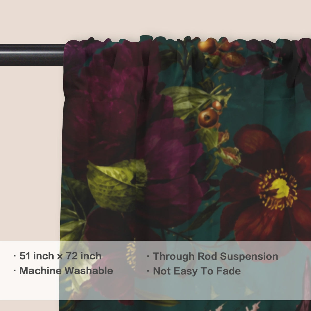 DST Extra Hour Night Window 51 x 72 in Door Curtain (QUE)