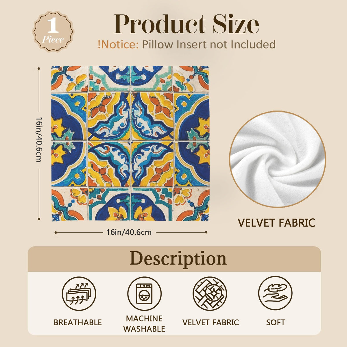Hispanic Heritage Marigold Geometry 16 x 16 in Envelope Pillow Case