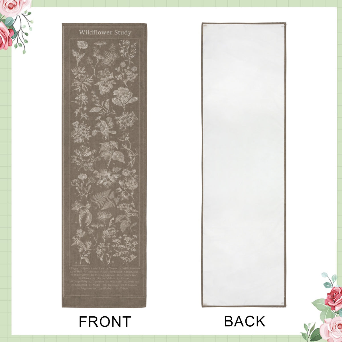 Wildflower Study 12 x 40 in Polyester Peach Skin Tapestry