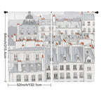 Paris rooftop walk 52 x 84 in Window Curtain Set