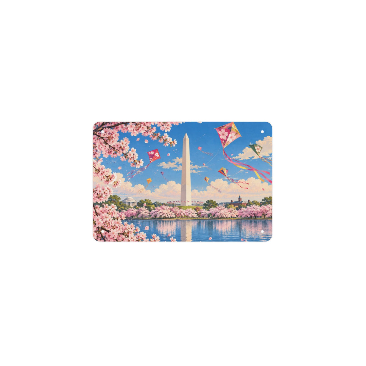 Cherry Blossom Washington 12 x 8 in Metal Tin Sign