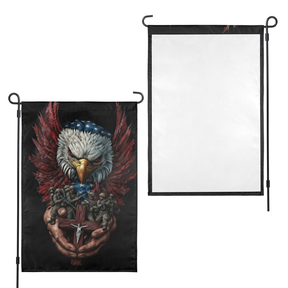 Veterans Day modern geometric honor 12 x 18 in Garden Flag