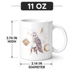 Haunted Forest Owls 11 oz White Ceramic Mug