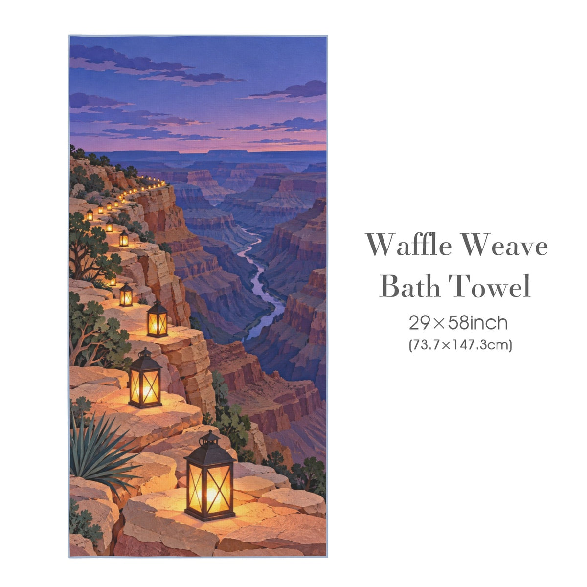 Grand Canyon Lantern Rim 29"x58" (QUE) Waffle Weave Bath Towel
