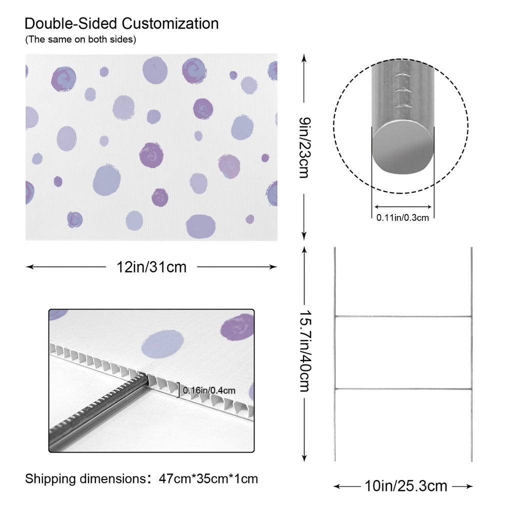 Lavender Dot Pattern 12 x 9 in House Sign