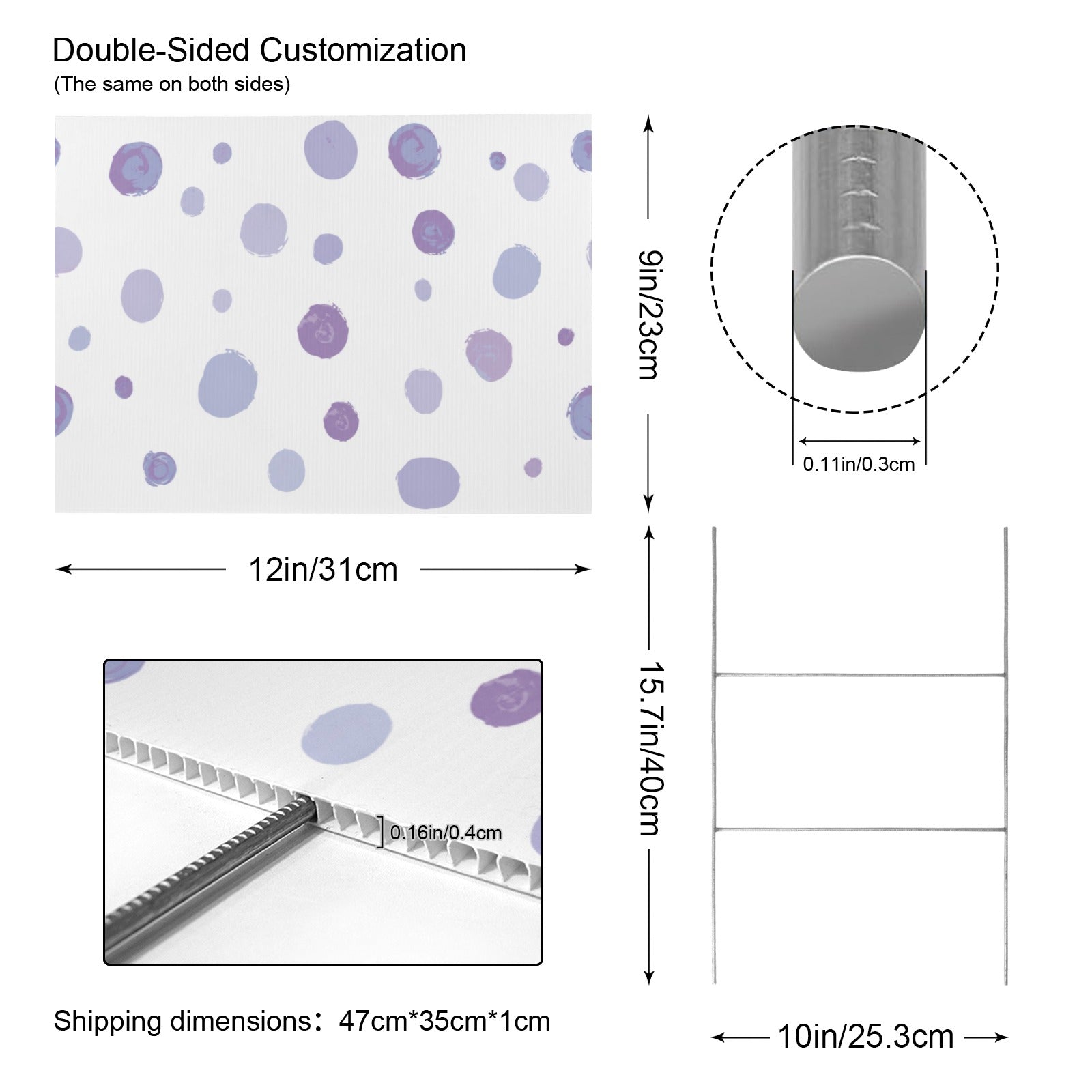 Lavender Dot Pattern 12 x 9 in House Sign
