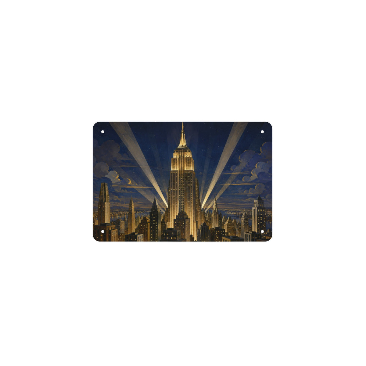 Empire State Art Deco 12 x 8 in Metal Tin Sign