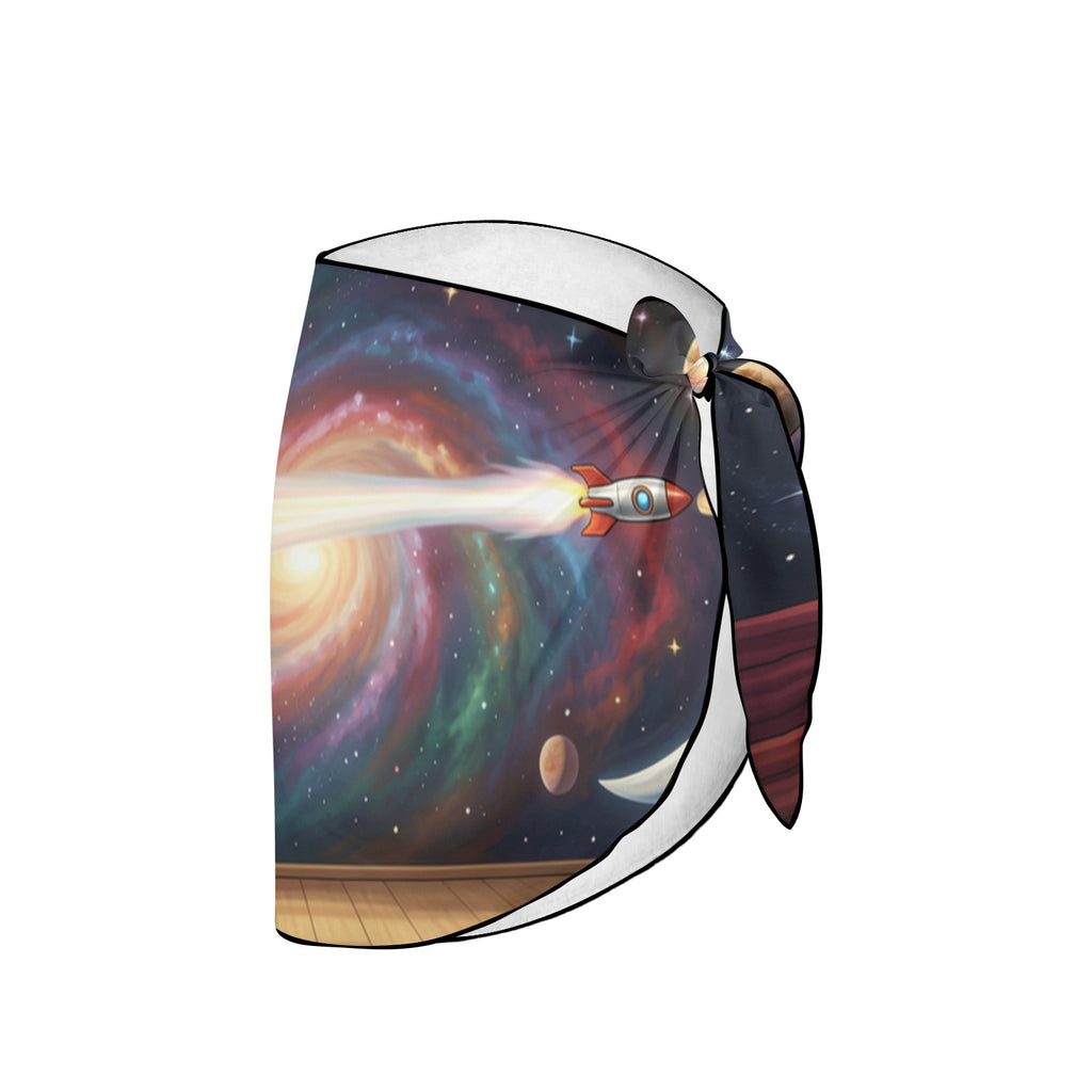 Moon Face Rocket Nebula Beach Sarong Wrap (QUE)