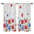 Daisy-and-Ballot Neighbors 52 x 84 in Window Curtain Set