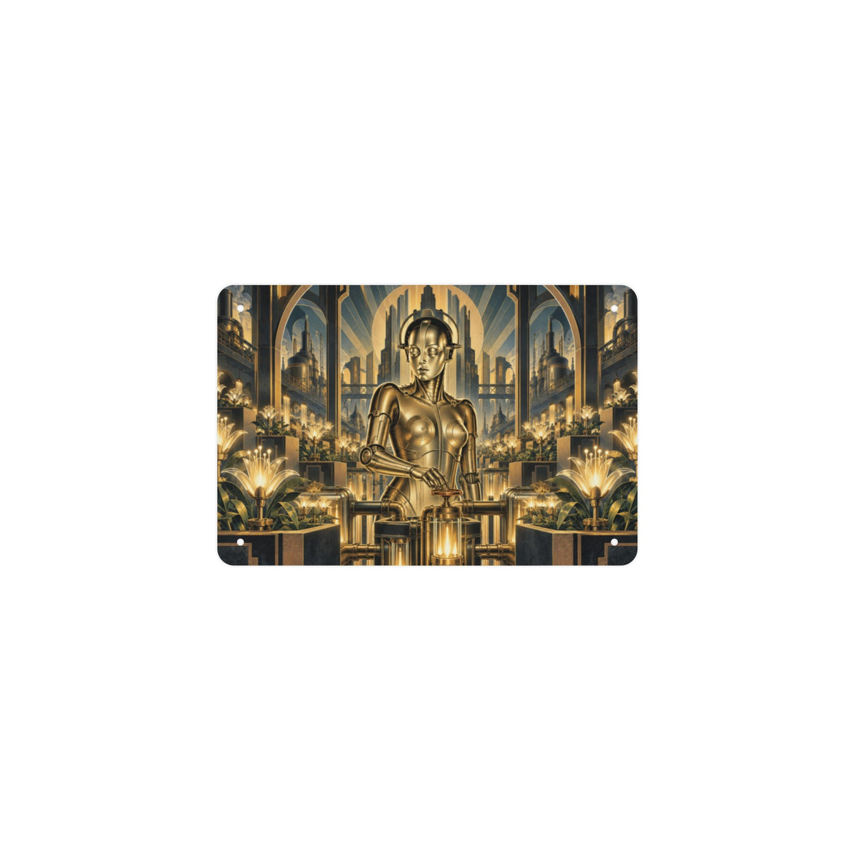 Mechanical Garden Maria 12 x 8 in Metal Tin Sign
