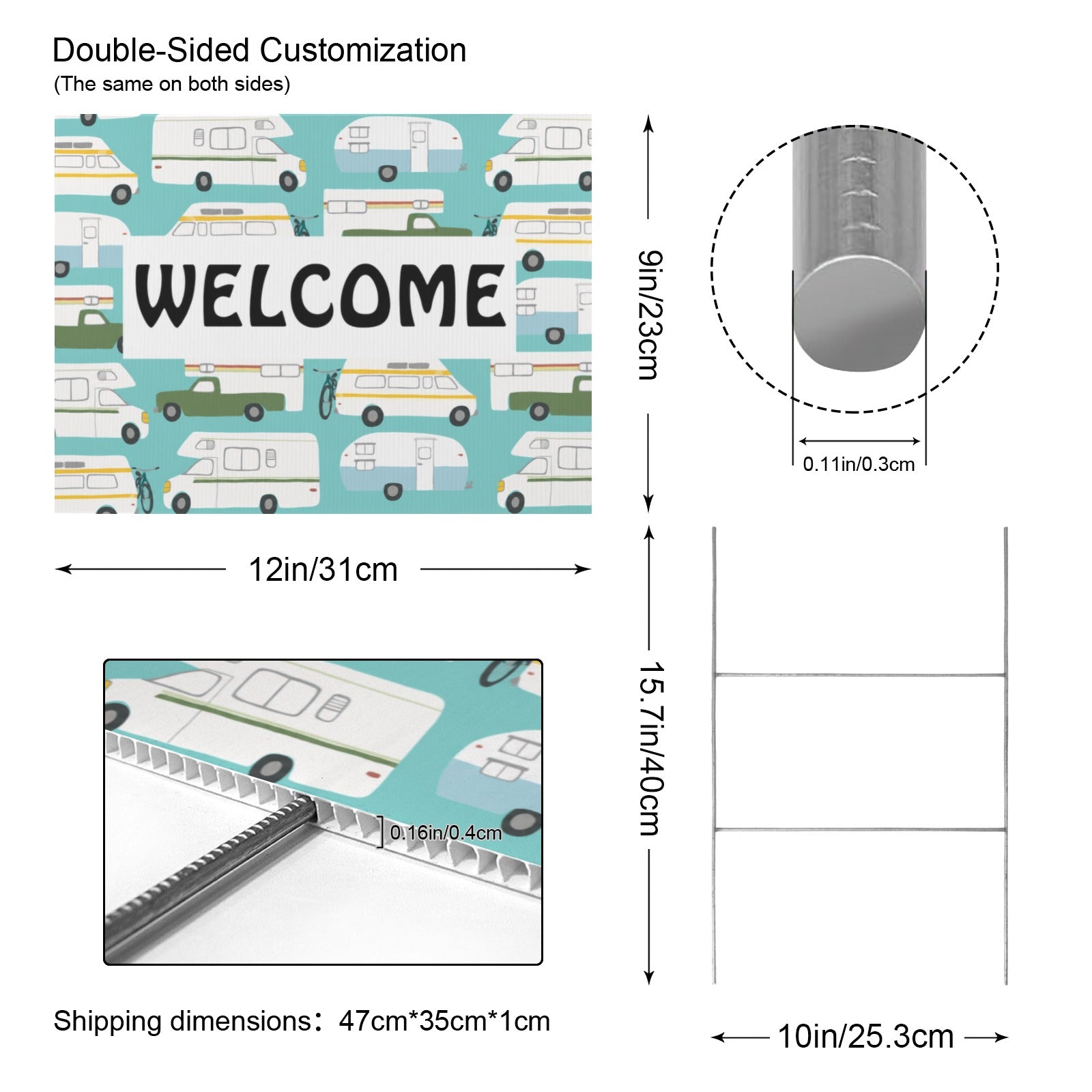 RV Welcome Pattern 12 x 9 in House Sign