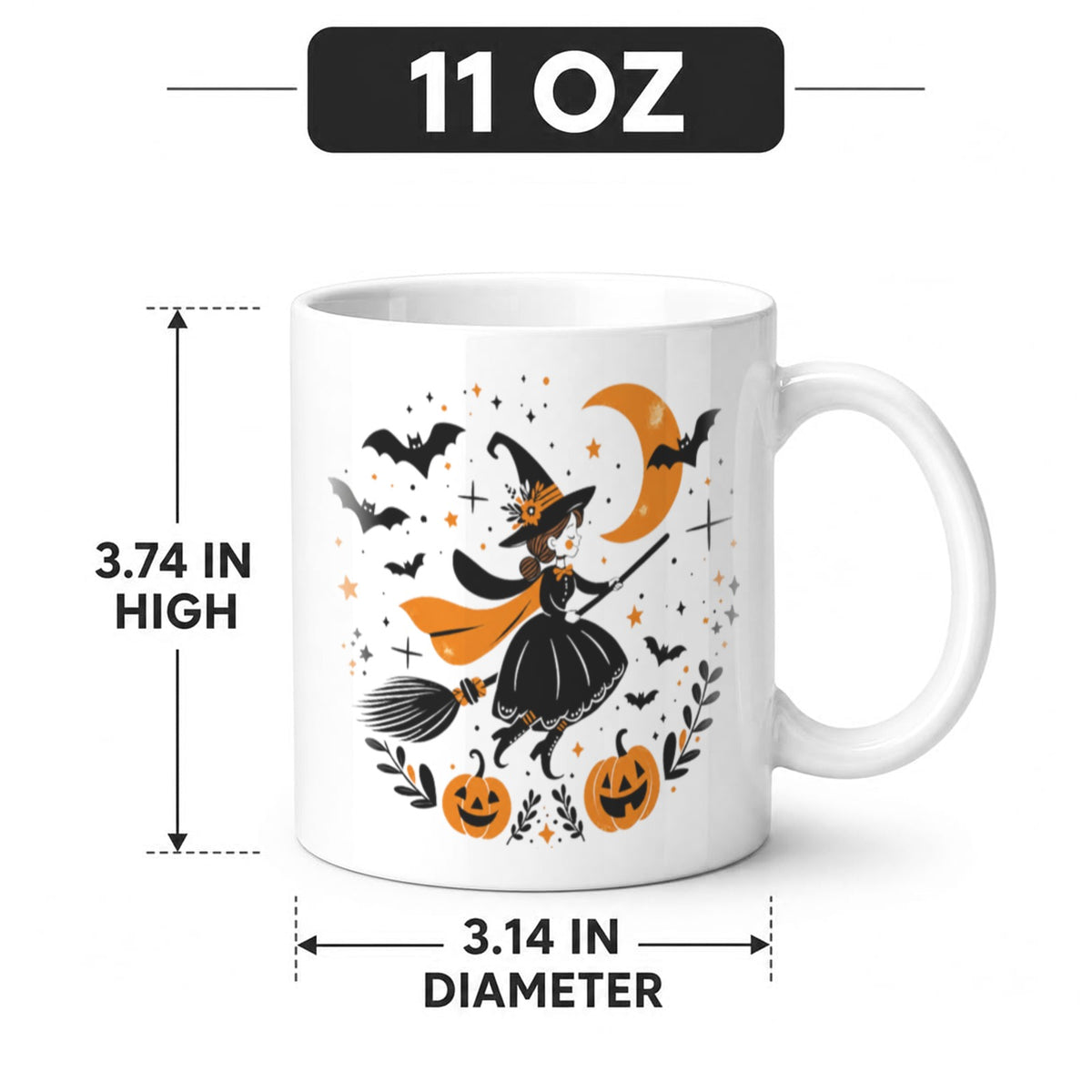 Witch's Moonlit Garden 11 oz White Ceramic Mug