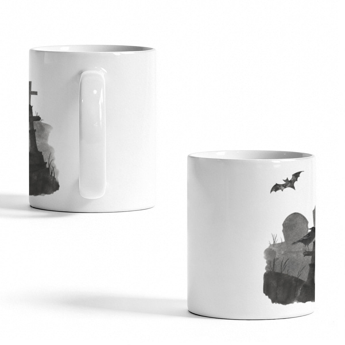 Bats in Moonlight 11 oz White Ceramic Mug