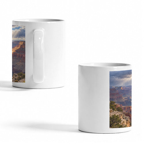 Grand Canyon Raincloud Sunbeam 11 oz White Ceramic Mug