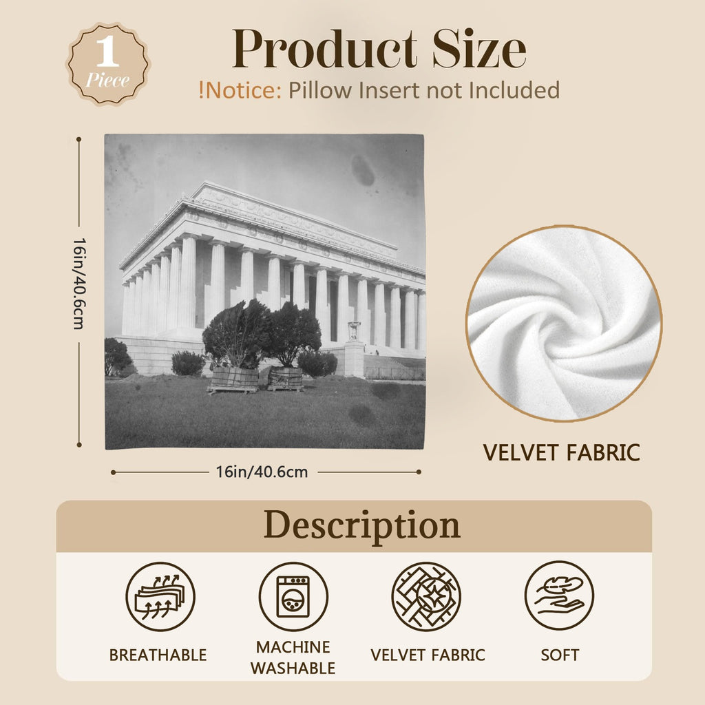 Lincoln Memorial 16 x 16 in Envelope Pillow Case